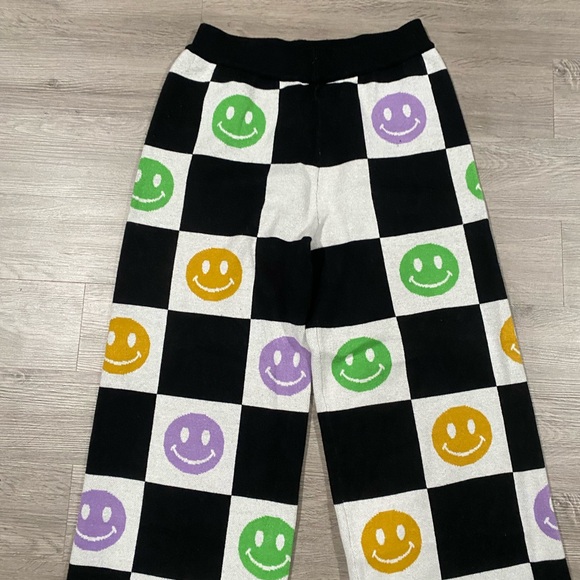 Dressed in LaLa Good Time Girl Knit Smiley Pants Large XL - Picture 4 of 6